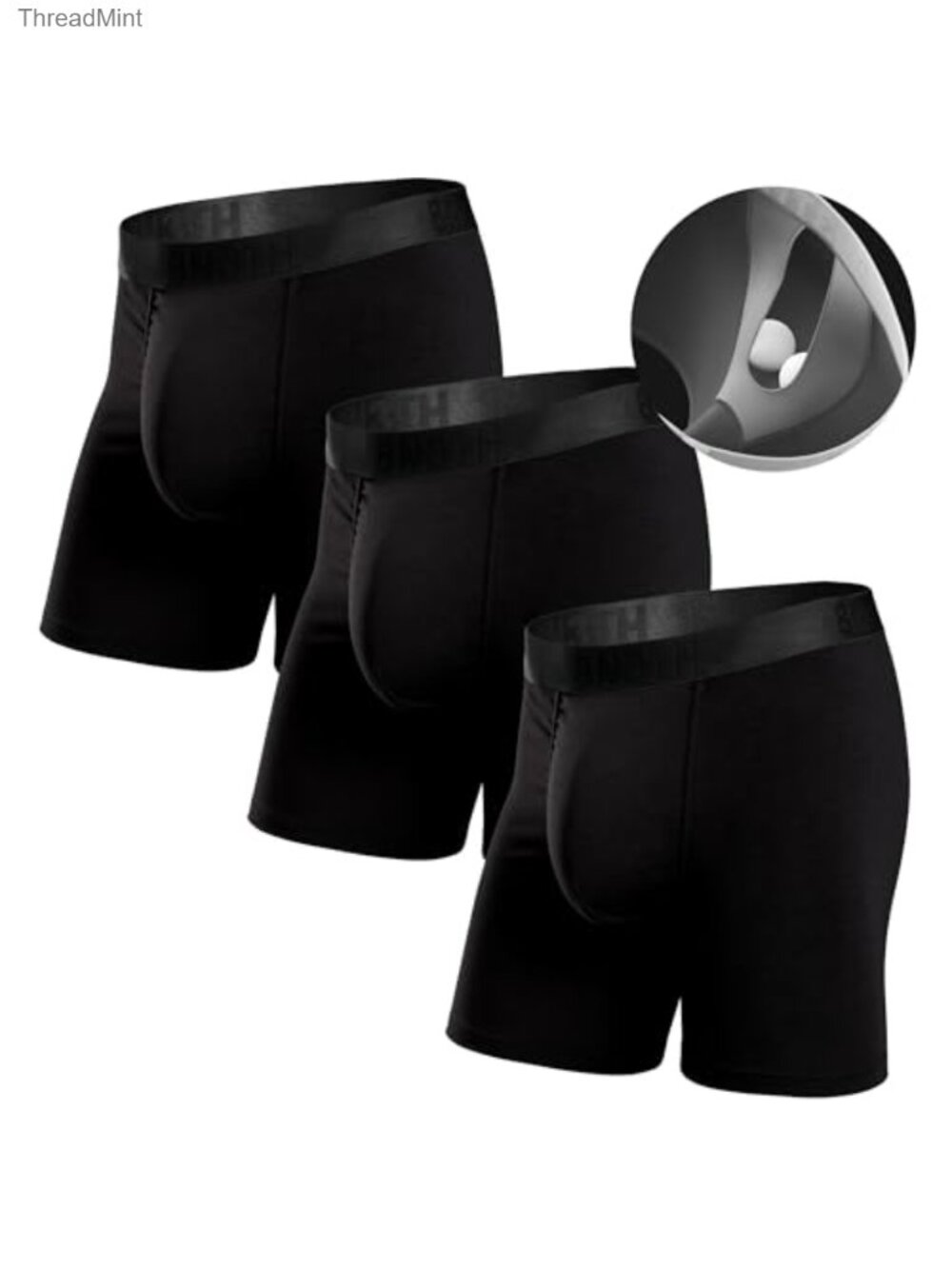 TENCEL Modal Boxer Briefs 3-Pack with 3D Pouch, 5.5" Inseam, Breathable Stretch